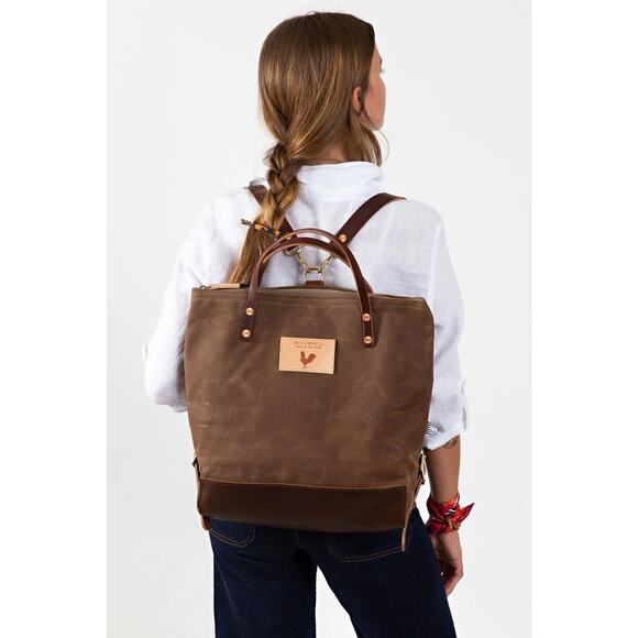 Meanwhile Back On The Farm Mocha Brown Shoulder Bag Leather Original Backpack - Picture 1 of 5